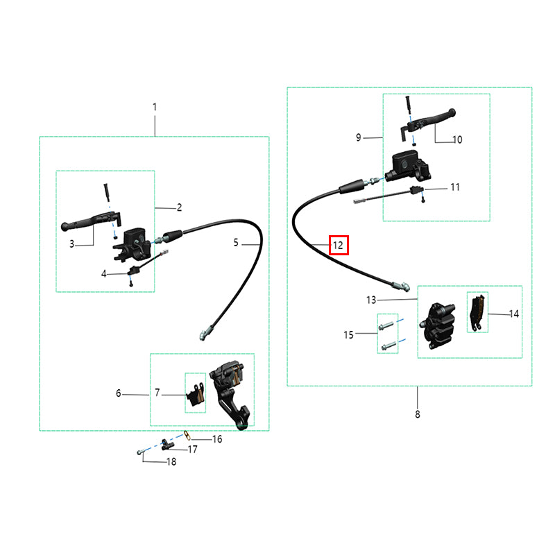 Tubo olio freno anteriore 1250mm