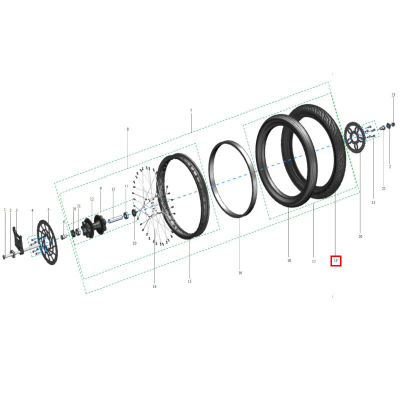 Pneumatico posteriore 80/90-17