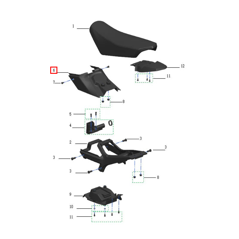Copertura laterale in plastica sella