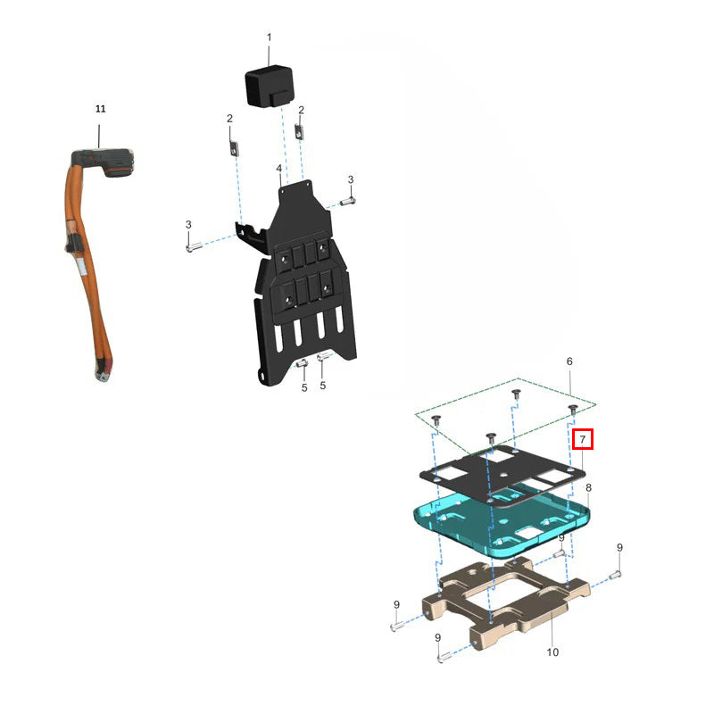Supporto inferiore pacco batteria Tappetino in gel di silice
