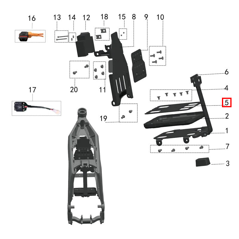 Supporto inferiore pacco batteria Tappetino in gel di silice