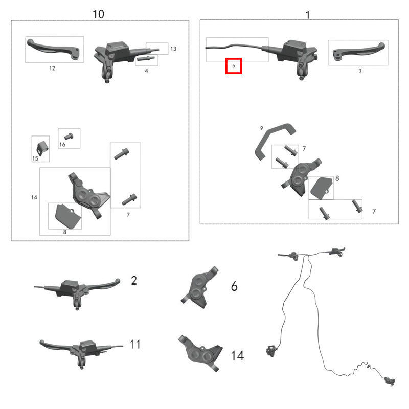 Tubo freno anteriore per pinza nera