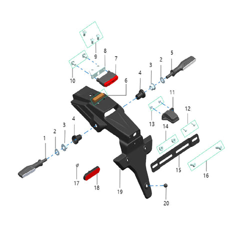 Copertura superiore parafango posteriore