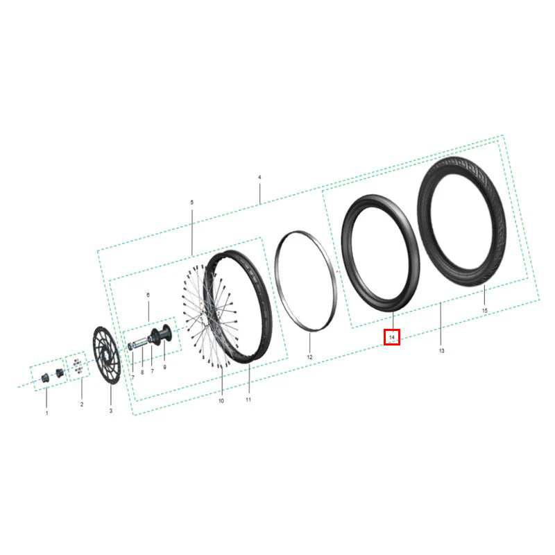 Camera d'aria pneumatico anteriore